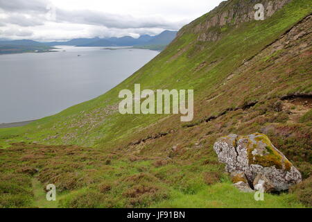 Blick vom Berg Ben Tianavaig in Richtung Süden, Isle Of Skye, Highlands, Schottland, UK Stockfoto