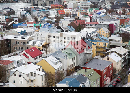 Luftaufnahme von Reykjavik, Island Stockfoto