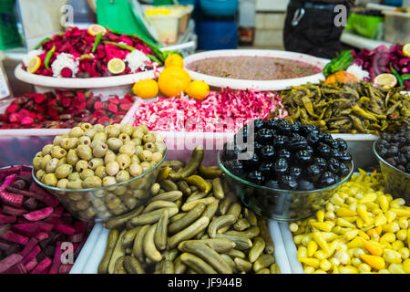 Kurdische Essen im Basar von Sulaymaniyah, Irak-Kurdistan Stockfoto