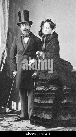 NAPOLEON III mit seiner Frau Eugénie de Montijo über 1870 Stockfoto