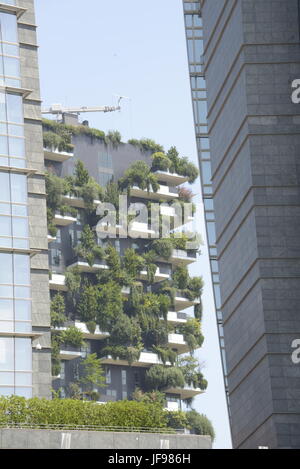 Vertikale Gärten: Gebäude an der Piazza Gae Aulenti Square, Mailand, Lombardei, Italien Stockfoto