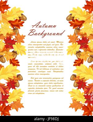 Herbst Blätter Rahmen Stock Vektor