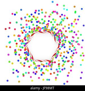 Bunte fallenden Konfetti, Isolated on White Background. Stock Vektor