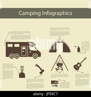 Camping Infografiken Stock Vektor