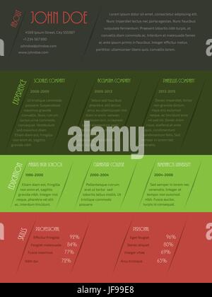 Cooles Design in Lebenslauf Lebenslauf Vorlage Stock Vektor