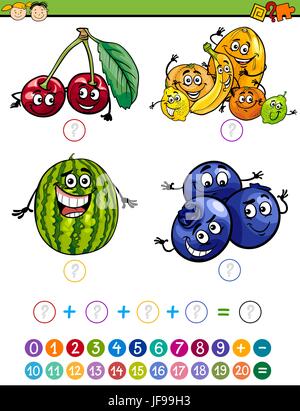 Mathe Aufgabe Cartoon illustration Stock Vektor