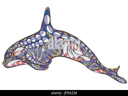 ethnische Killerwal Stock Vektor