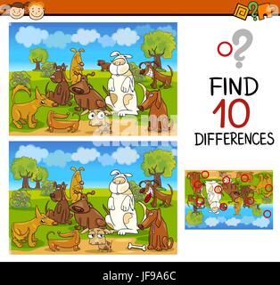 Unterschiede erzieherische Aufgabe zu finden Stock Vektor