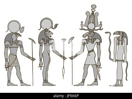 Götter des alten Ägypten Stock Vektor