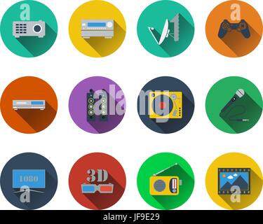 Reihe von Multimedia-icons Stock Vektor