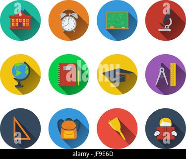 Reihe von Schule icons Stock Vektor