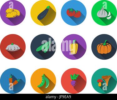 Reihe von Gemüse icons Stock Vektor