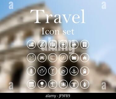 Reisen-Icon-set Stock Vektor