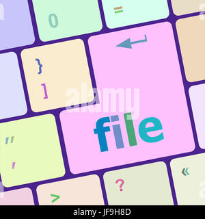 die Schaltfläche Datei auf Computer-pc-Tastatur Stockfoto