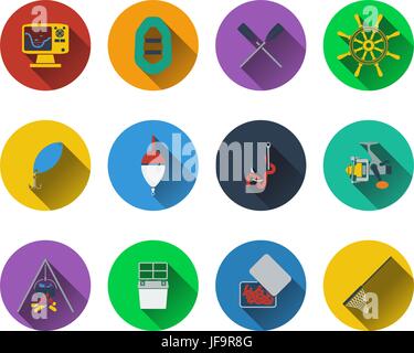 Reihe von Fischerei-icons Stock Vektor