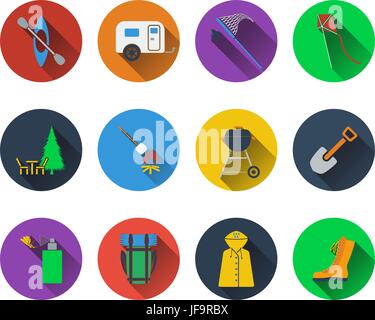 Reihe von camping icons Stock Vektor