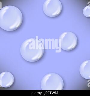 Satz von Wassertropfen auf blauem Hintergrund isoliert Stock Vektor