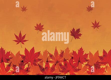 Herbstlaub in orange gradient Hintergrund Stock Vektor