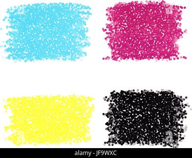 Reihe von CMYK punktierte Flecken Stock Vektor