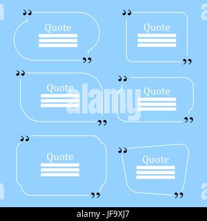 Zitat der Blase. Sprechblase. Leere Vorlage auf blauem Hintergrund Stock Vektor