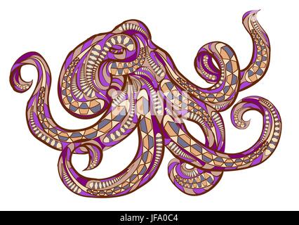 ethnische Krake Stock Vektor