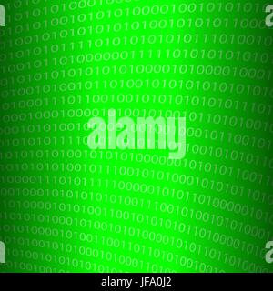 Binär-Code Hintergrund. Konzept-Binär-Code-Nummern. Algorithmus Binary, Datencode, Entschlüsselung und Codierung. Stock Vektor