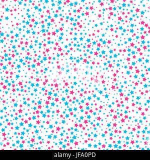 Nahtlose Hintergrund mit Sternenhimmel blau und Magenta. Stock Vektor