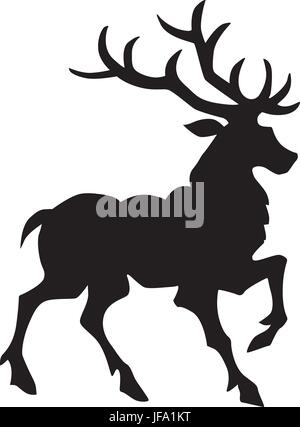 Hirsch-Vektor-silhouette Stock Vektor