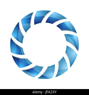 Blau abstrakte Konzept Kreis Logo Design Stockfoto