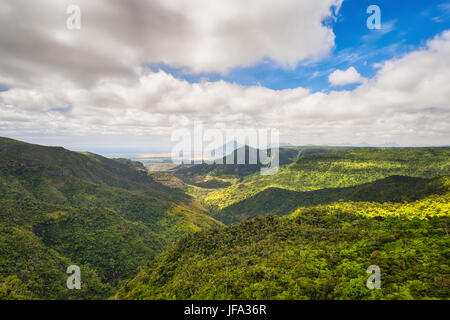 Blick vom Aussichtspunkt. Mauritius. Stockfoto