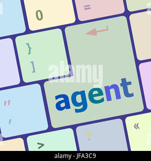 Agent-Taste auf der Computertastatur Stockfoto