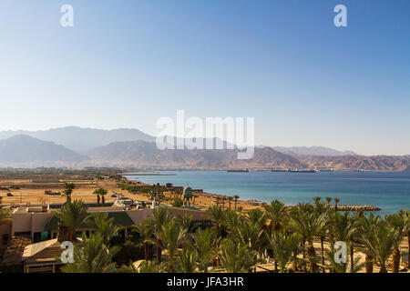 Blick auf Meer Hafen von Aqaba. Im Roten Meer. Stockfoto