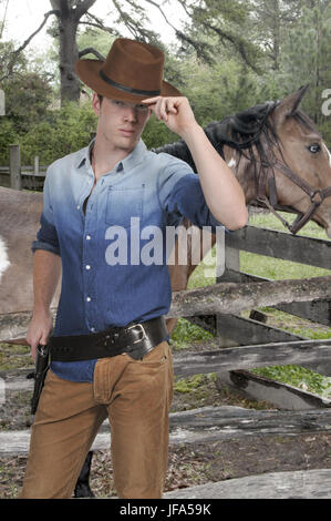 Stattliche cowboy Mann Stockfoto