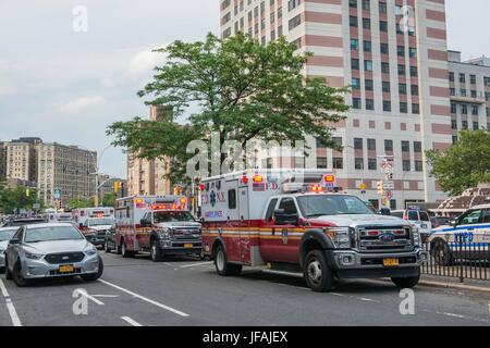 Tödliche schießen in der Bronx Libanon Krankenhaus Stockfoto