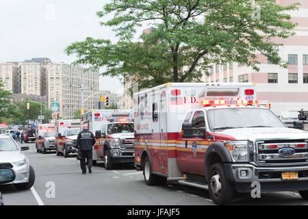 Tödliche schießen in der Bronx Libanon Krankenhaus Stockfoto