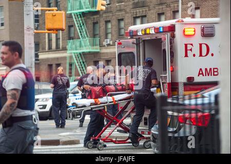 Tödliche schießen in der Bronx Libanon Krankenhaus Stockfoto