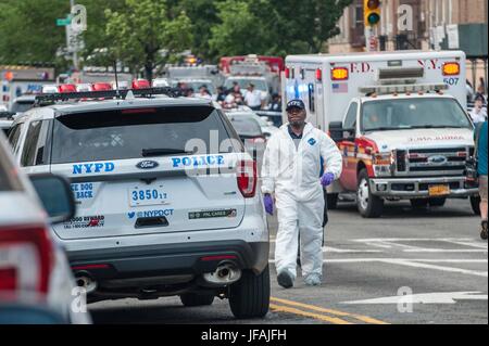 Tödliche schießen in der Bronx Libanon Krankenhaus Stockfoto