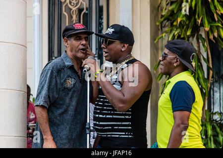 Sänger der Gruppe RUMBA Afro-kubanische Musik in VEDADO - Havanna, Kuba Stockfoto