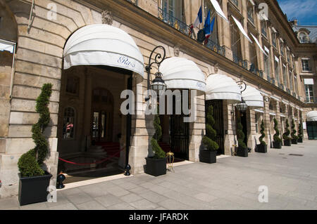 Hotel Ritz, Place Vendome, Paris, Frankreich. Stockfoto