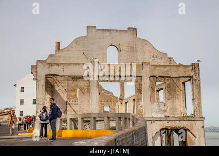 Officer club, Gefängnis Alcatraz, San Francisco, Kalifornien, USA Stockfoto