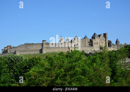 Die mittelalterliche Stadt Carcassonne, Aude, Occitanie, Frankreich Stockfoto