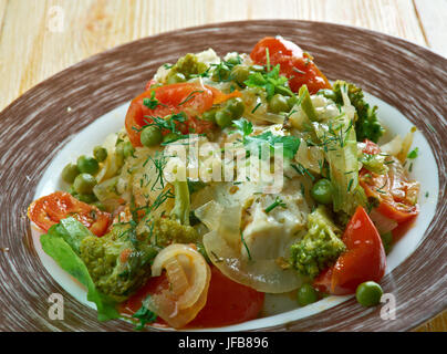Gebackener Kabeljau provenzalischen Stockfoto
