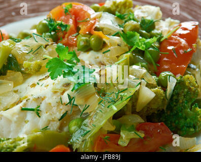 Gebackener Kabeljau provenzalischen Stockfoto