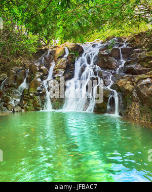 Cascade Vacoas Wasserfall. Mauritius Stockfoto