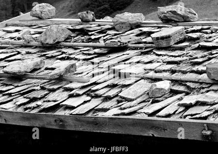 Flair der Alpen schwarz-weiß Stockfoto