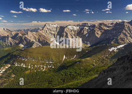 Centennial Ridge Wanderweg Aus Der Vogelperspektive Landschaft Kananaskis Country Alpine Skyline. Collembola Mountain Peak Top Alberta Kanadische Rockies Horizon Stockfoto