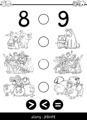 Größer kleiner gleich zum Färben Stockfoto