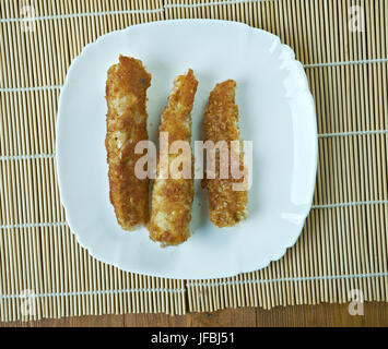 Knusprige Mandel gebacken Fisch Stockfoto