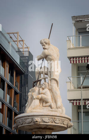 Detail der Marmorbrunnen Posiedon, Kusadasi, Türkei Stockfoto