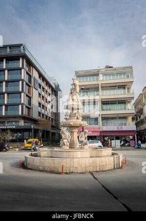 Marmor-Brunnen von Posiedon, Kusadasi, Türkei Stockfoto